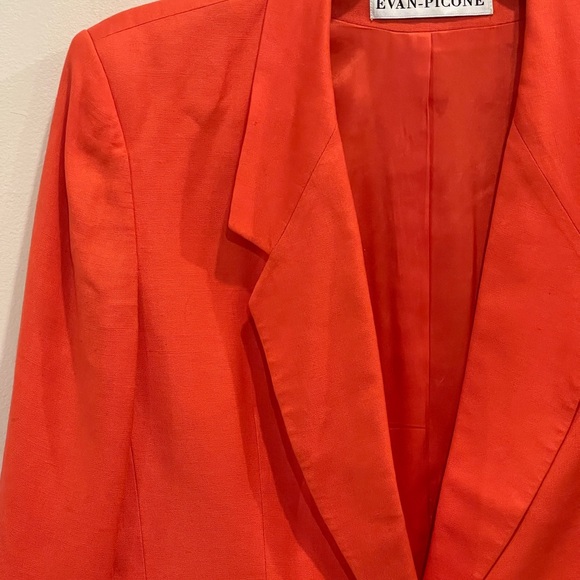 Vintage Evan Picone One Button Linen Blazer - Picture 6 of 8